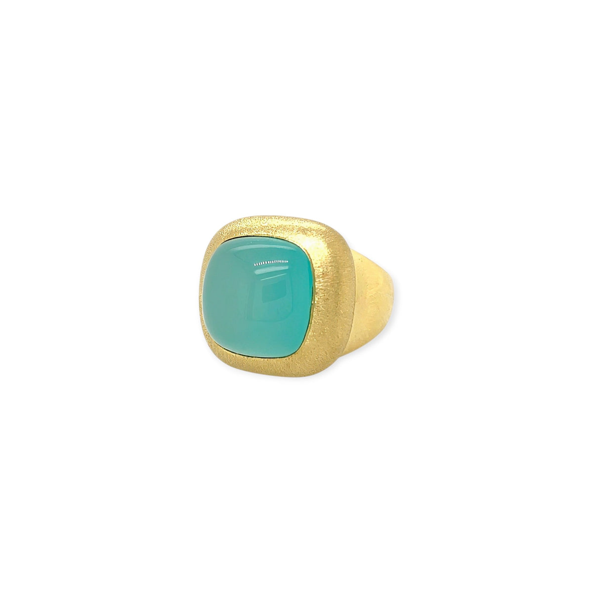 Maz Gold Chalcedony Cabochon Ring