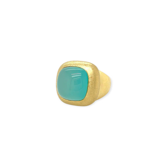 Maz Gold Chalcedony Cabochon Ring