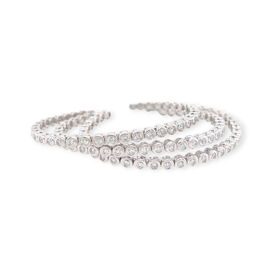 Kwiat White Gold Diamond Bangle Set