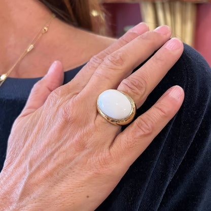 Faraone Mennella White Agate Ring