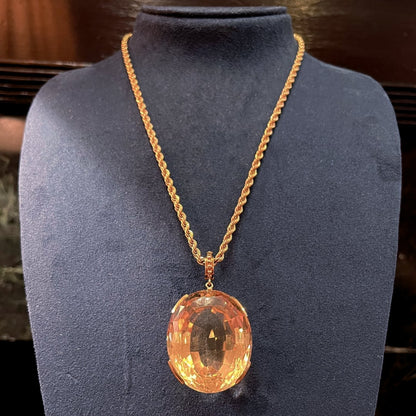 Bold large citrine pendant