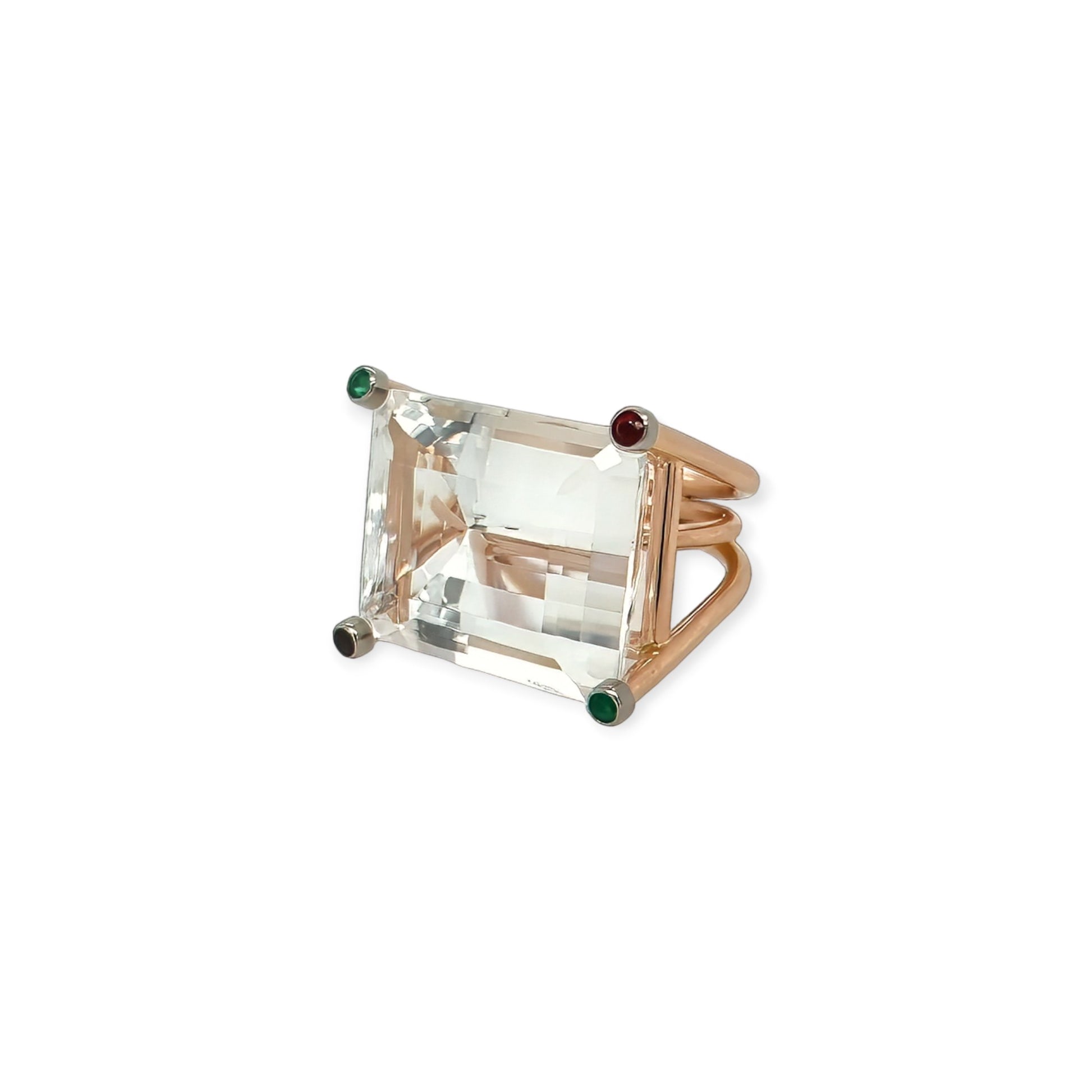 Emerald Cut Rock Crystal Ring