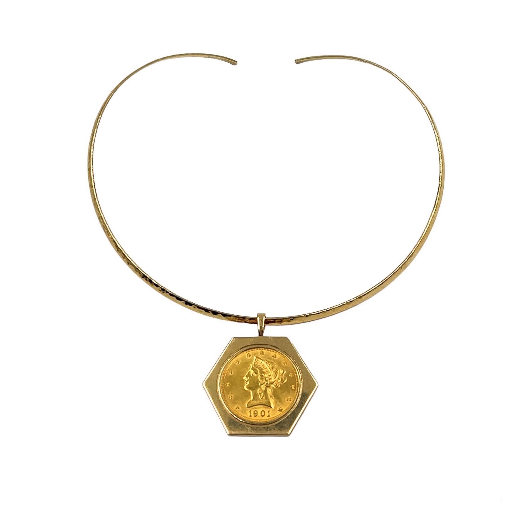 US 1901 Coin Gold Pendant Necklace