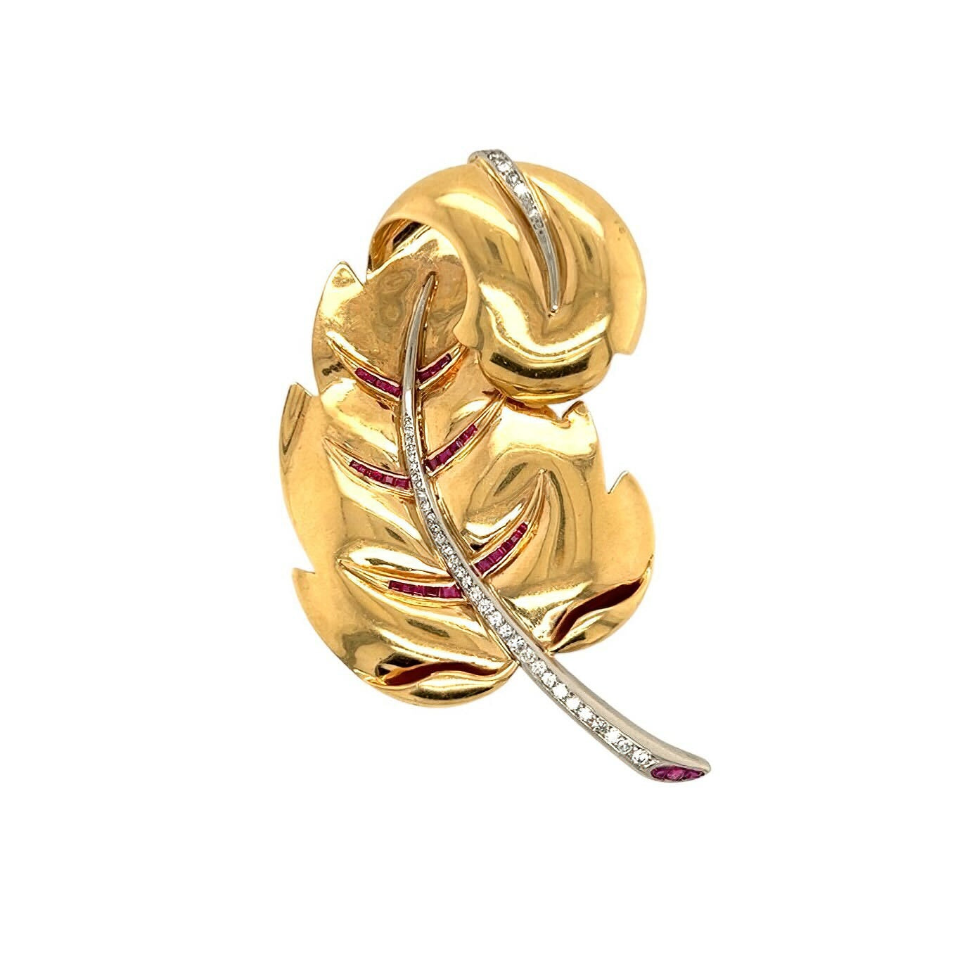 1940s Curling Leaf Brooch