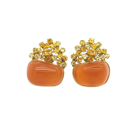 Andrew Clunn Carnelian Citrine Zircon Earrings