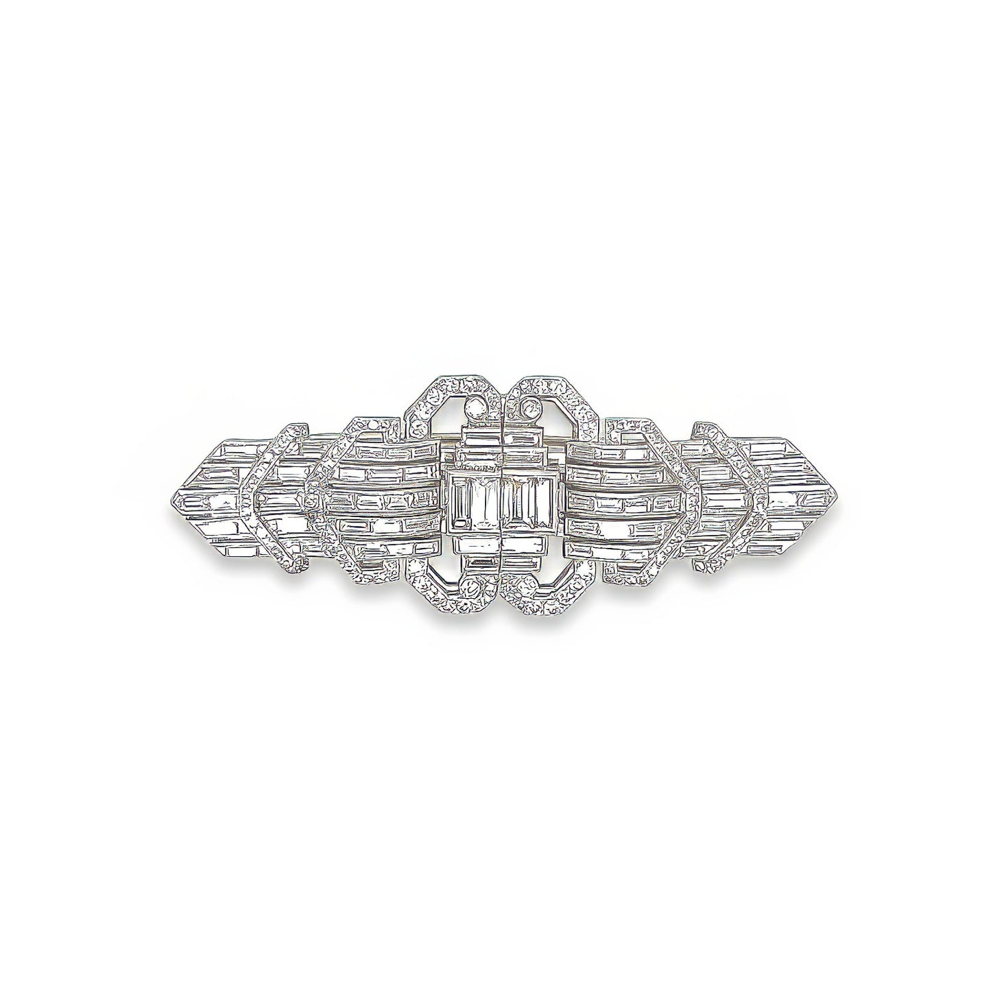 Art Deco Platinum Diamond Brooch