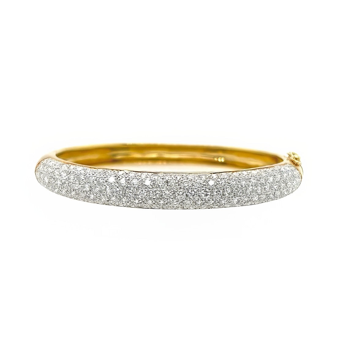 Gold Pave Diamond Bangle Bracelet