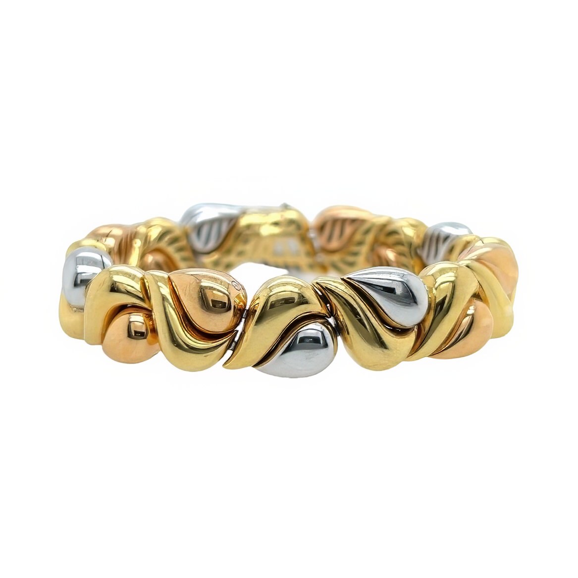 Tri Color Modular Gold Bracelet