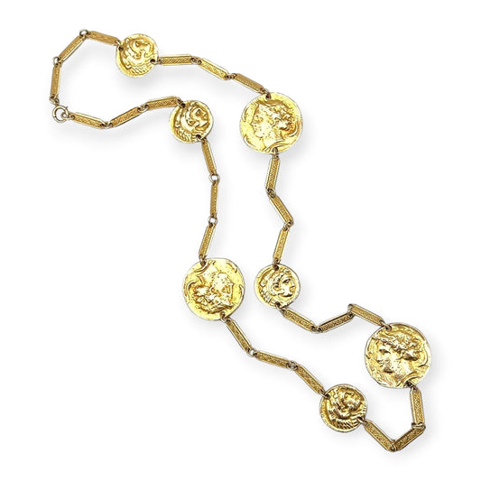 Gold Coin Medallion Necklace