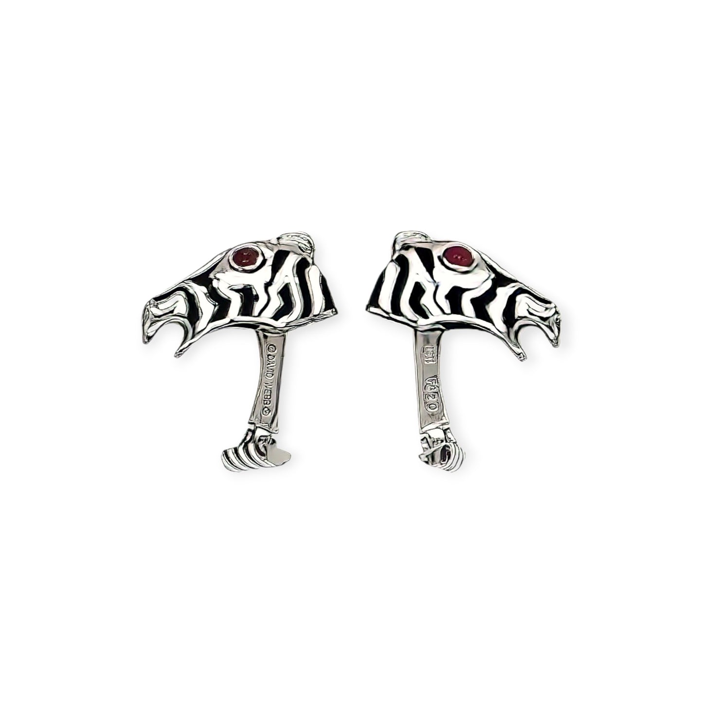 David Webb Ruby Enamel Zebra Cufflinks