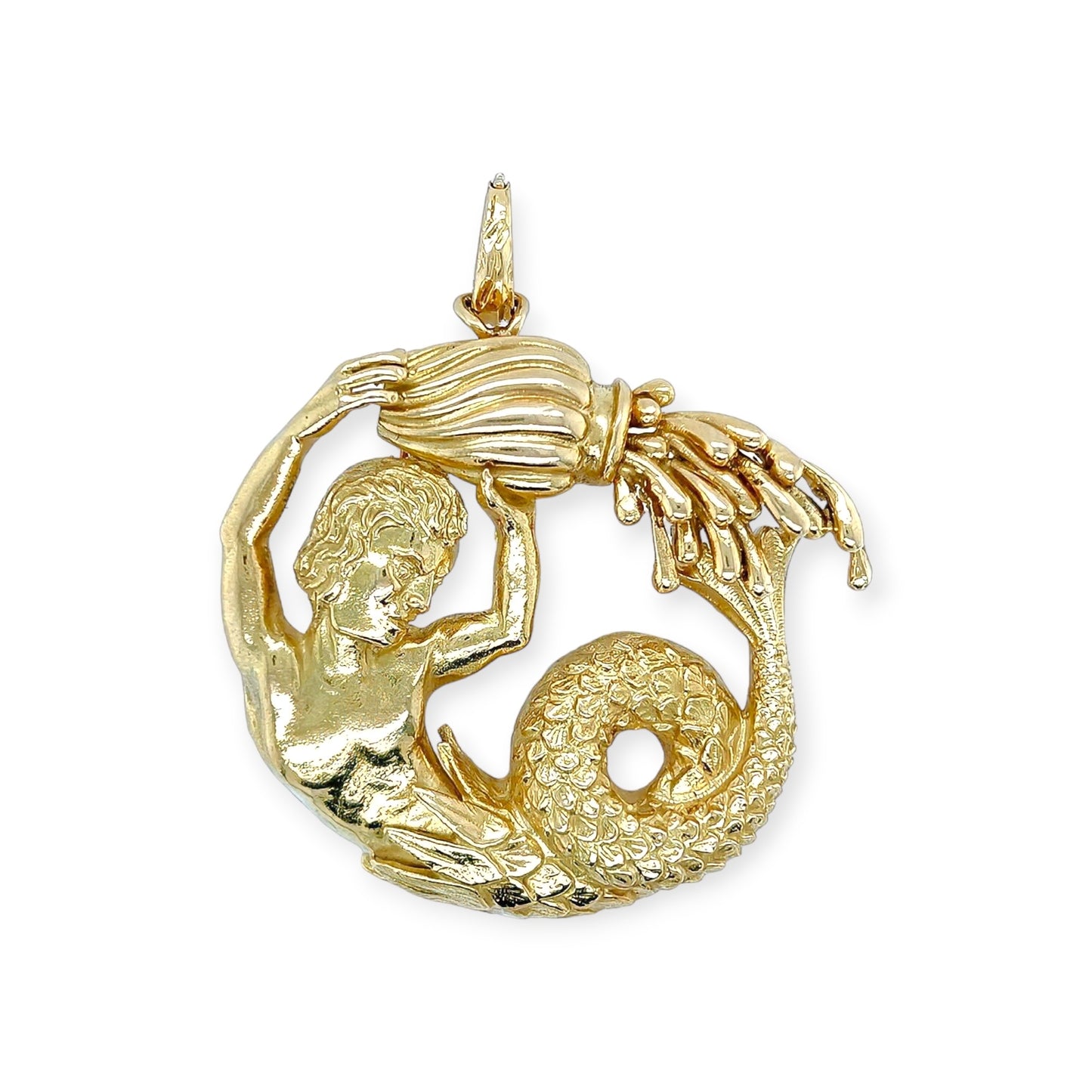 David Webb Gold Aquarius Pendant Brooch