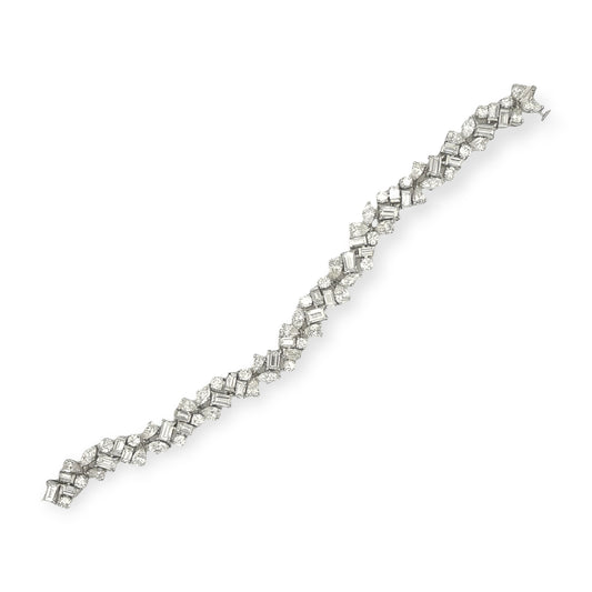 1960s Platinum Diamond Bracelet