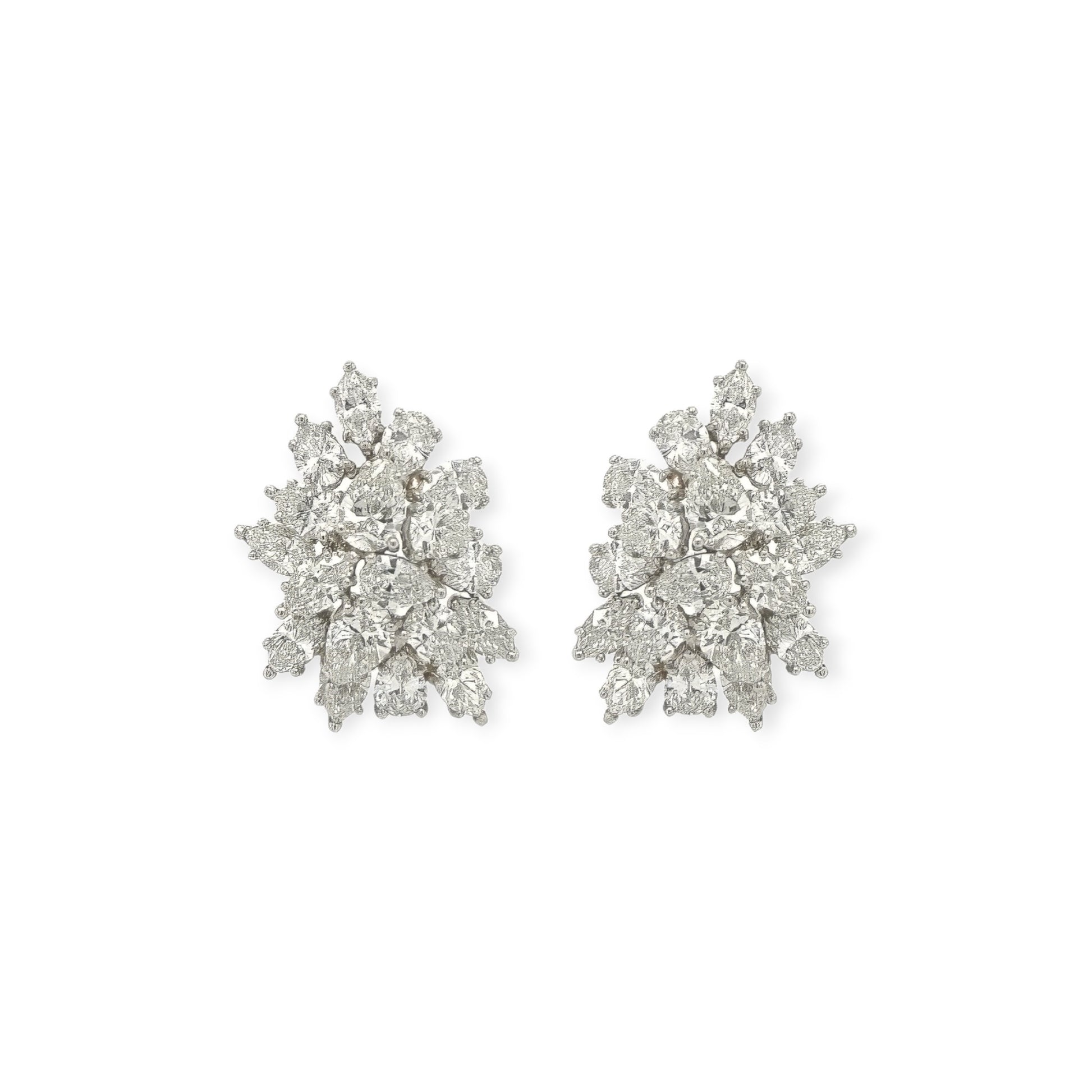 Platinum Diamond Cluster Earrings