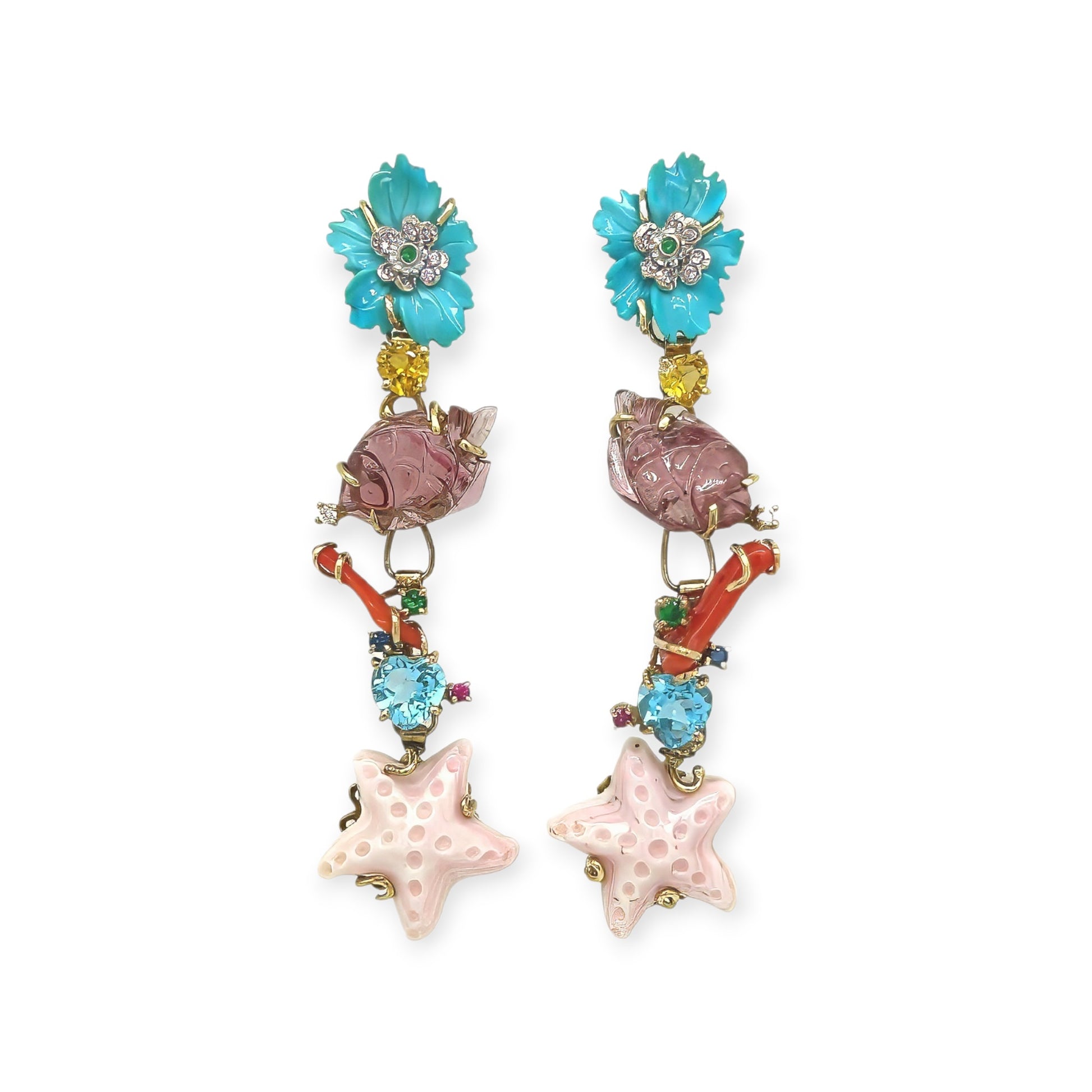 Santagostino Sea Life Multi Gem Earrings