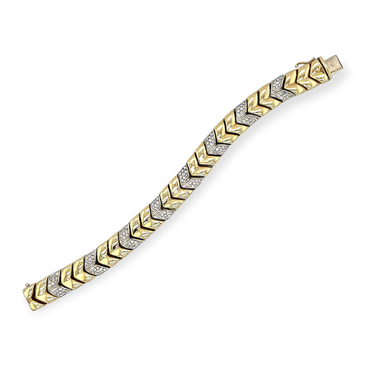 Gold Diamond Chevron Link Bracelet