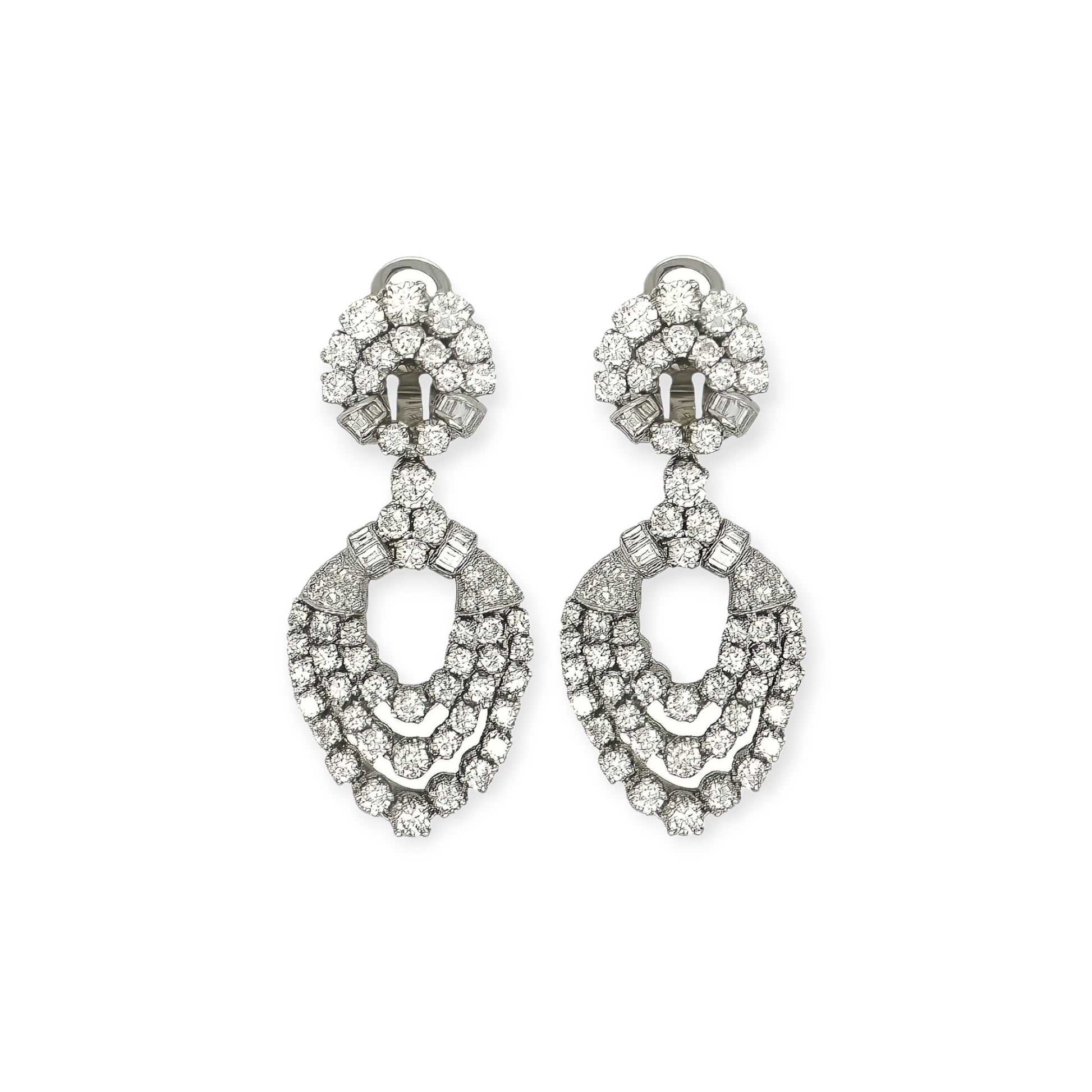 Platinum Diamond Drop Earrings