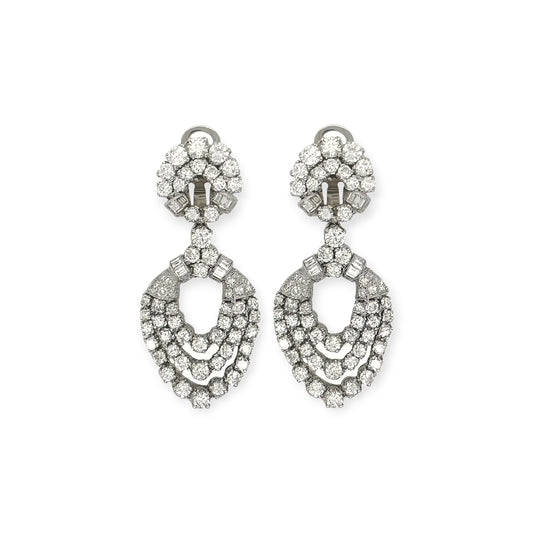 Platinum Diamond Drop Earrings