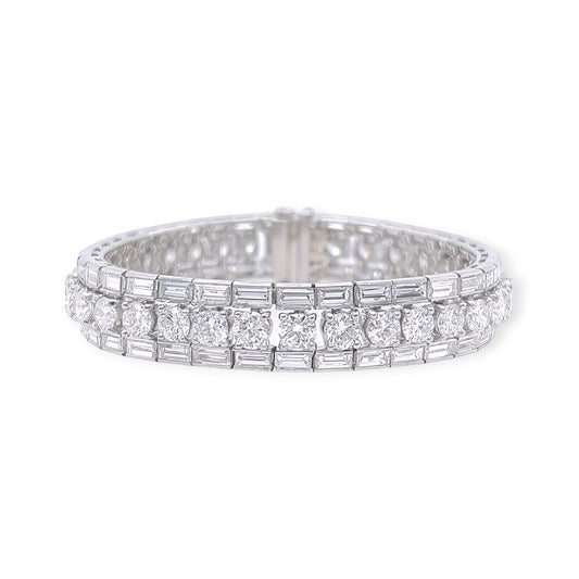 1950s Platinum Diamond Straightline Bracelet