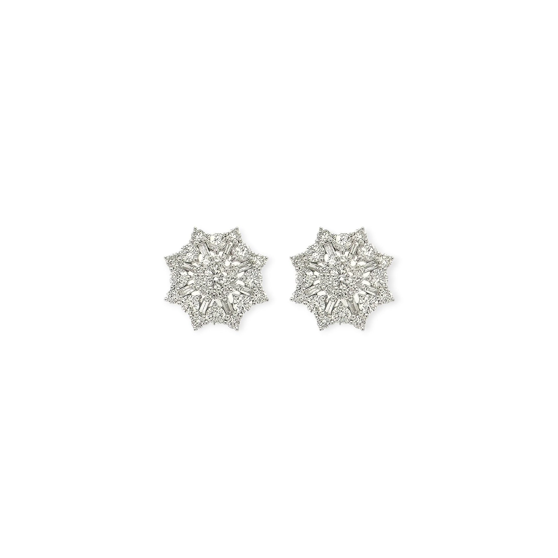 Diamond Starburst Stud Earrings