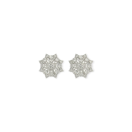 Diamond Starburst Stud Earrings