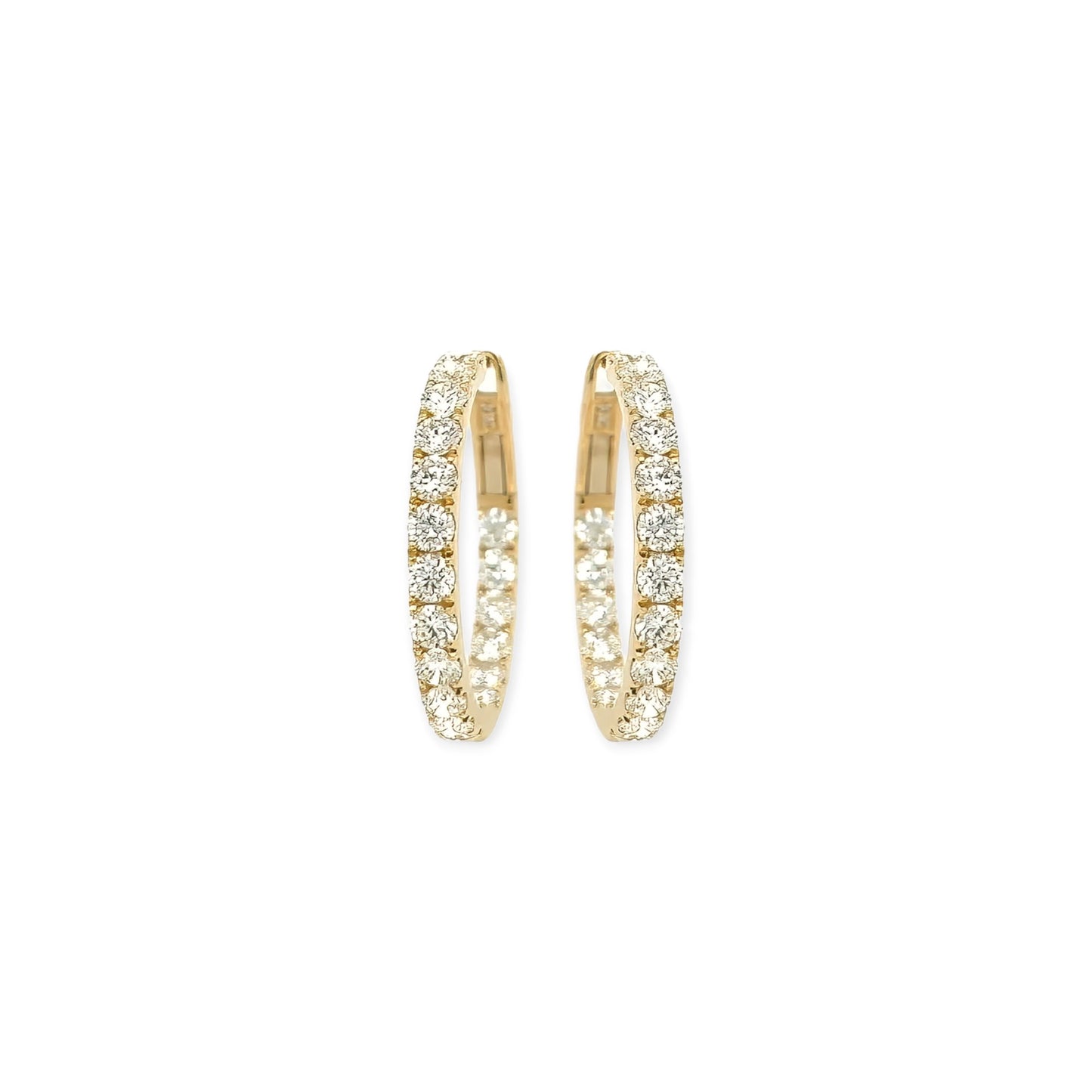 Medium Gold Diamond "In and Out" Earrings