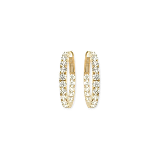 Medium Gold Diamond "In and Out" Earrings