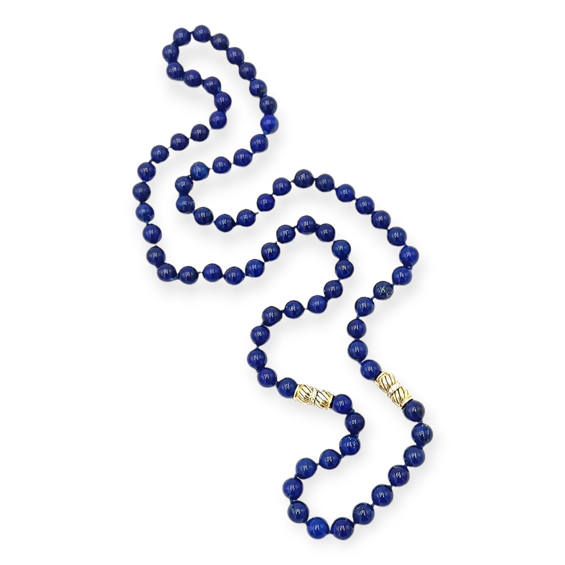 Long Lapis Lazuli Bead Convertible Necklace