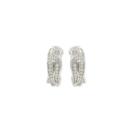 Cartier "Trinity" White Gold Diamond Earrings