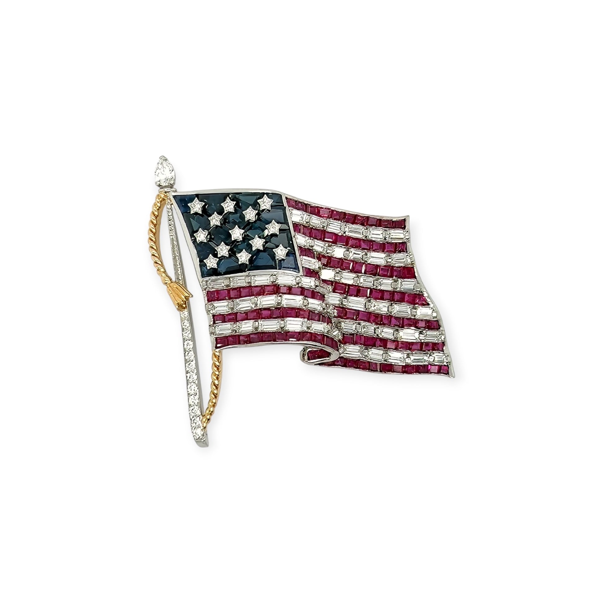 Tiffany Oscar Heyman Flag Brooch