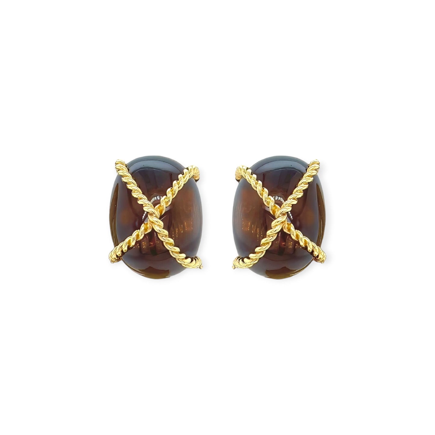 Verdura "Pebble" Smoky Quartz Earrings