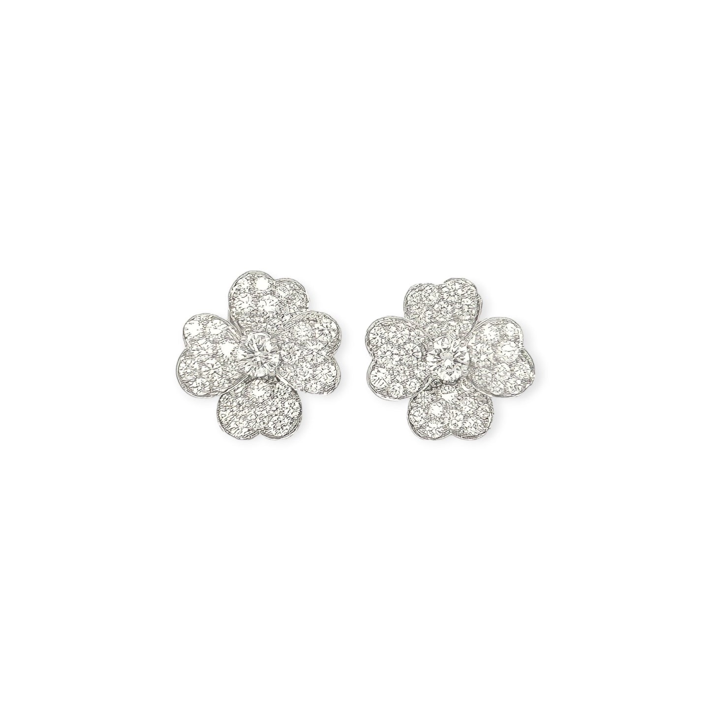 Van Cleef "Cosmos" White Gold Diamond Earrings