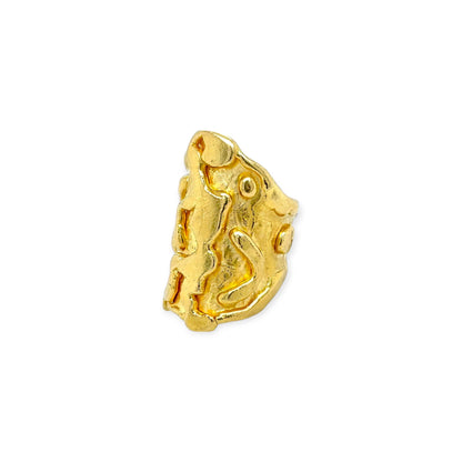 Jean Mahie Abstract Gold Ring