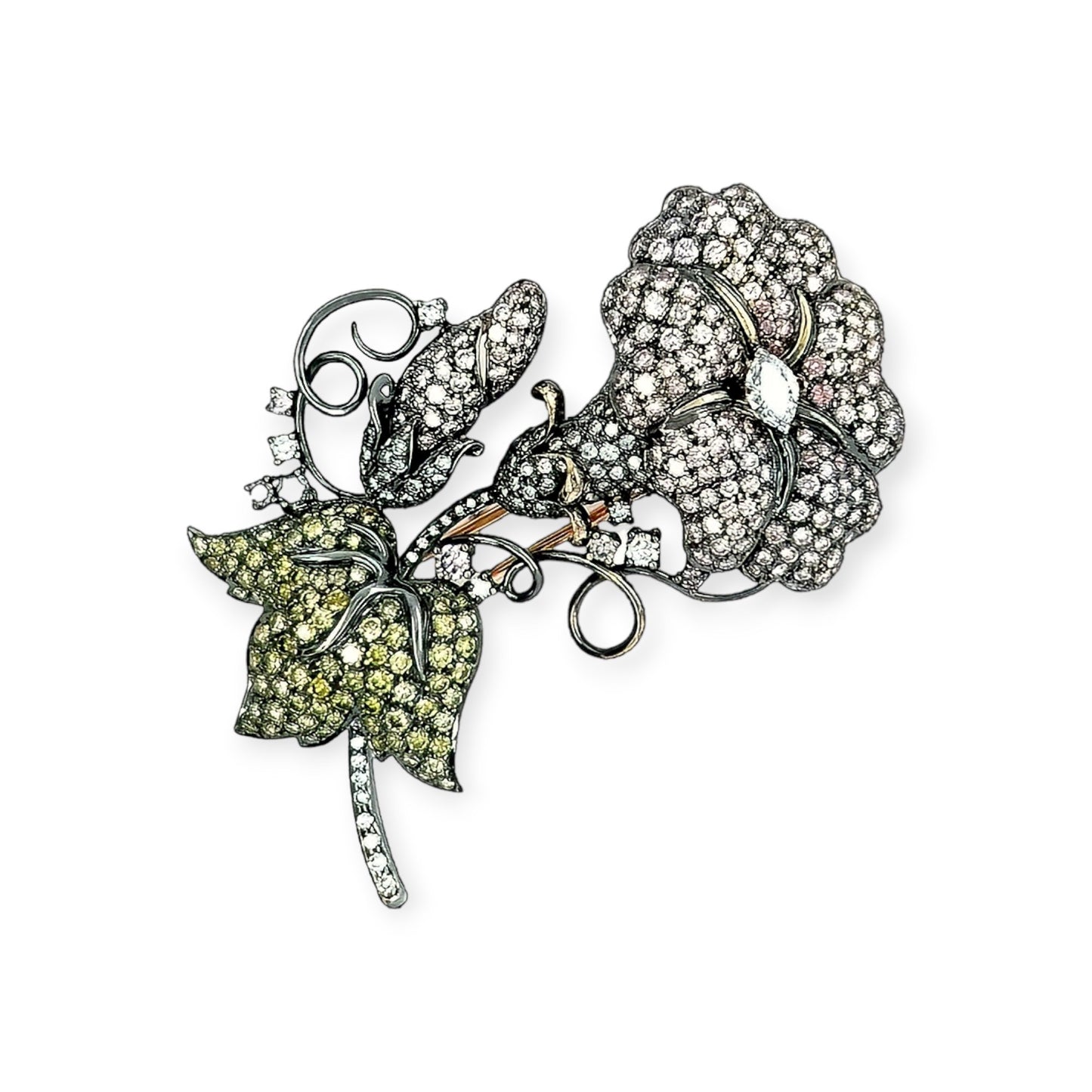 Colored Diamond Morning Glory Brooch