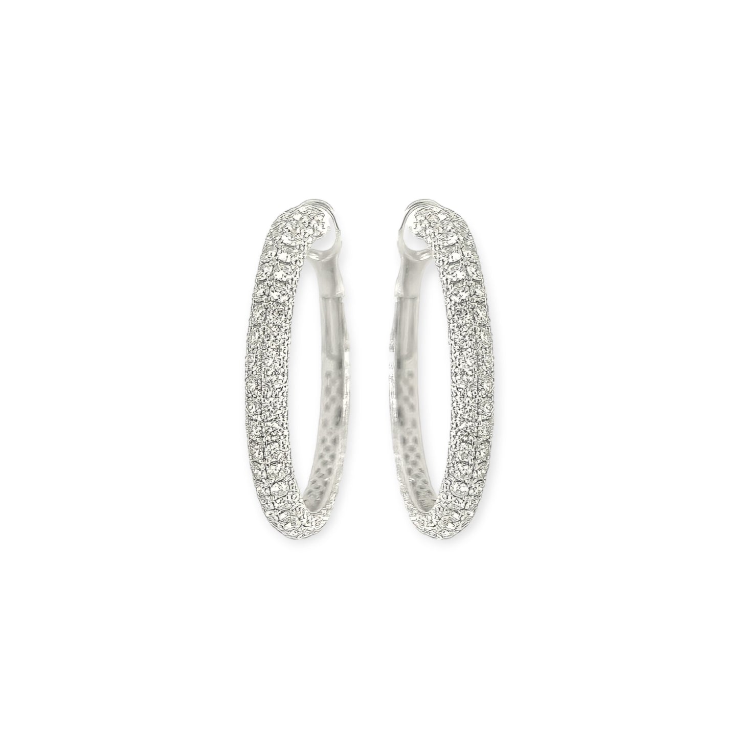 Roberto Coin Pavé Diamond Hoop Earrings