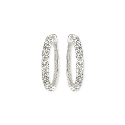 Roberto Coin Pavé Diamond Hoop Earrings