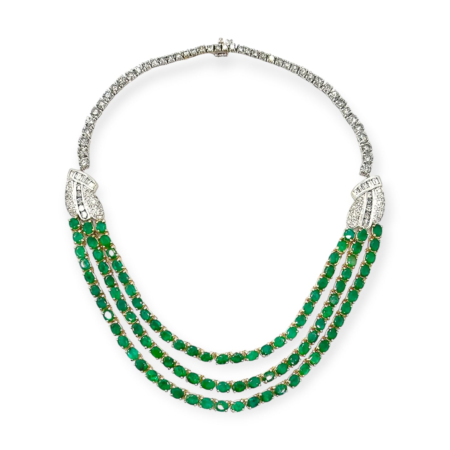 Emerald Diamond Swag Necklace