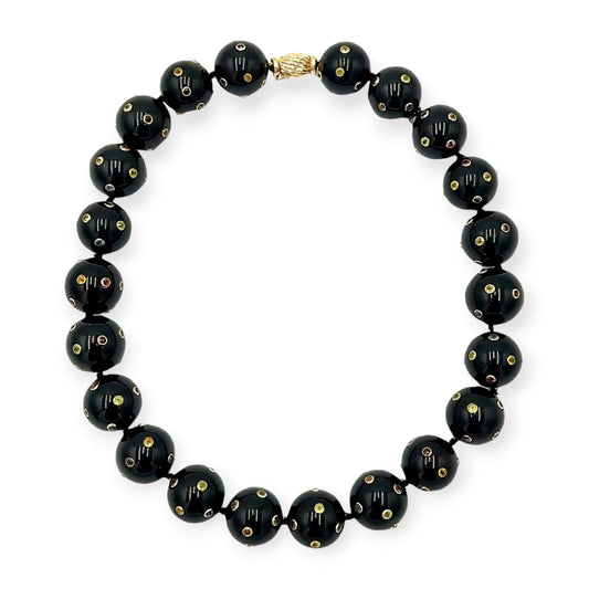 Black Onyx Multi Gem Bead Necklace