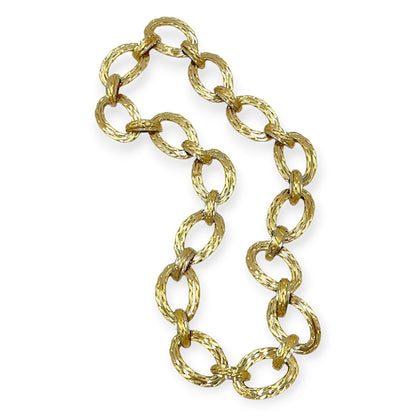 Gold Braided Oval Link Convertible Necklace