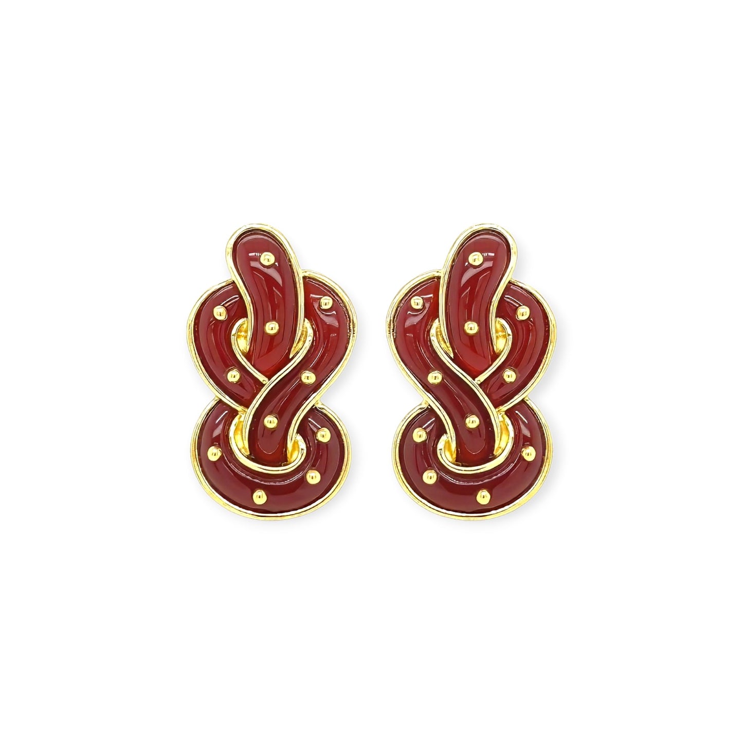 Angela Cummings Gold Carnelian Knot Earrings