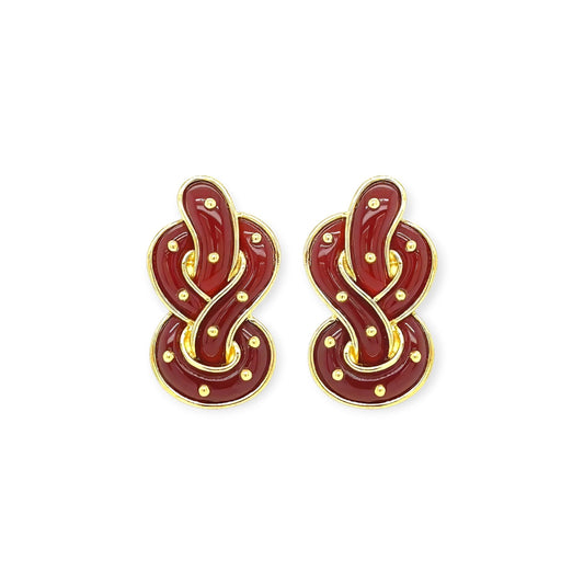 Angela Cummings Gold Carnelian Knot Earrings