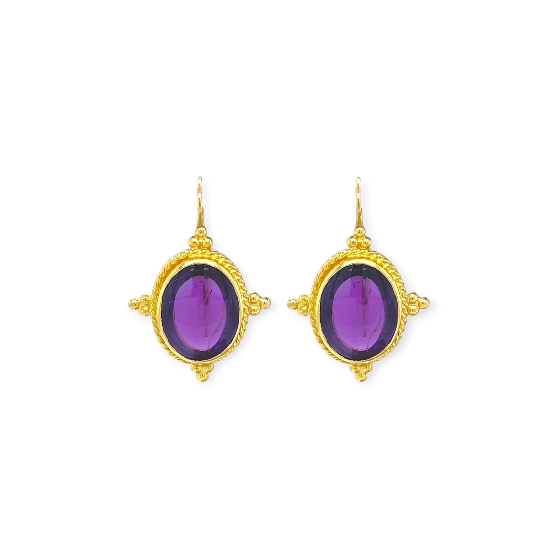 Massimo Maria Melis Gold Amethyst Earrings