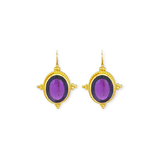 Massimo Maria Melis Gold Amethyst Earrings