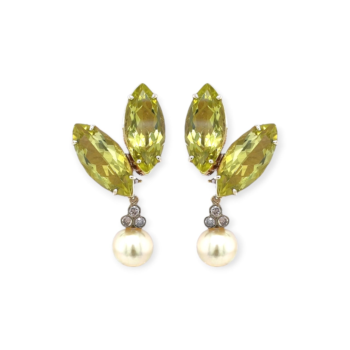 Sorab & Roshi Lemon Citrine Pearl Diamond Earrings