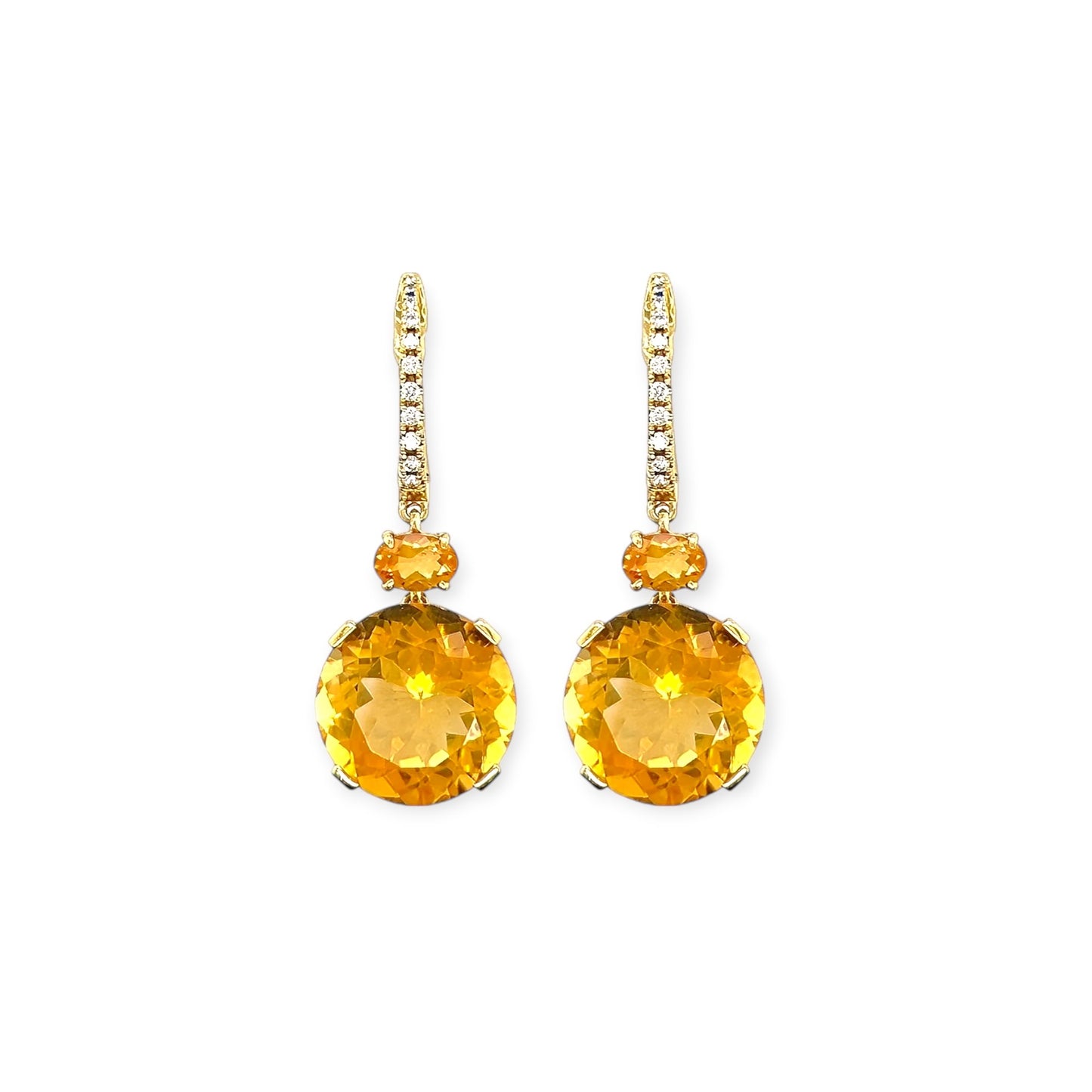 Rafael Citrine Diamond Drop Earrings