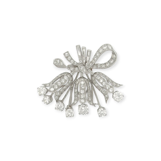 Marianne Ostier Platinum Diamond Bluebell Brooch