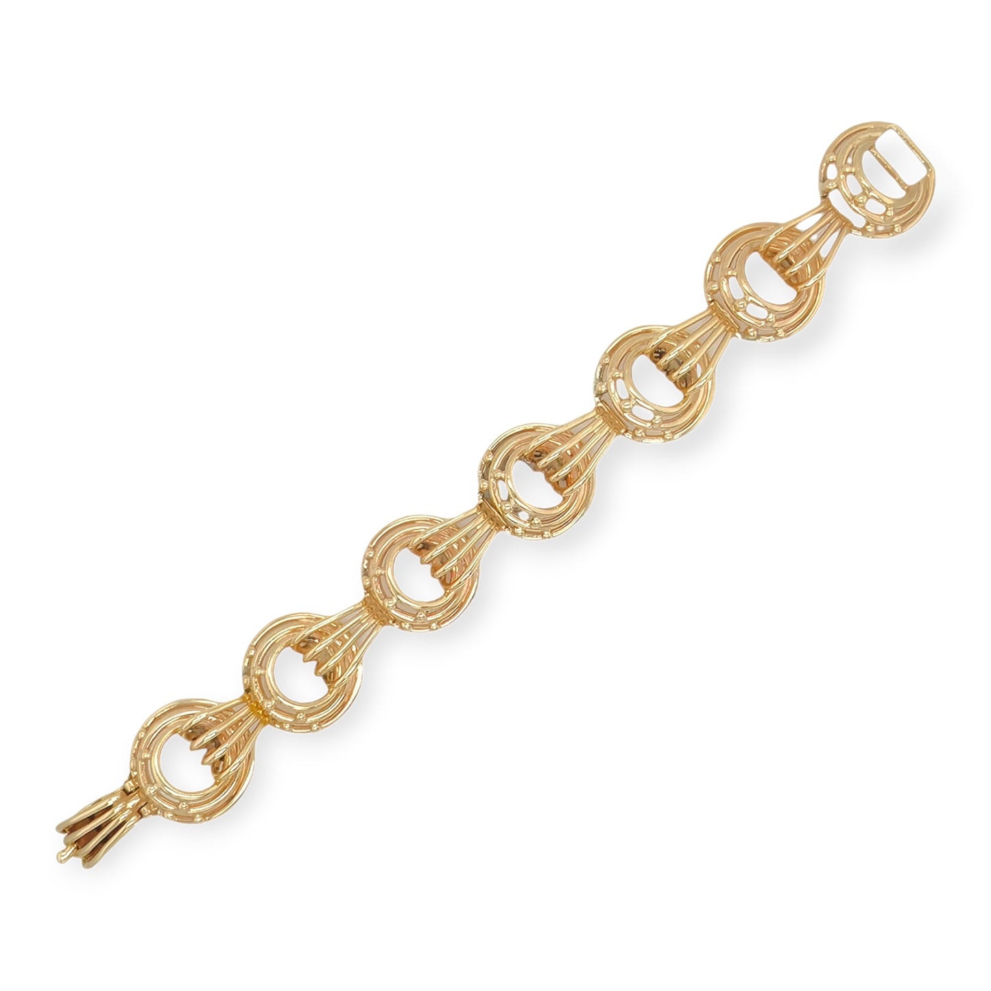 Gold Beadwork Fancy Link Bracelet