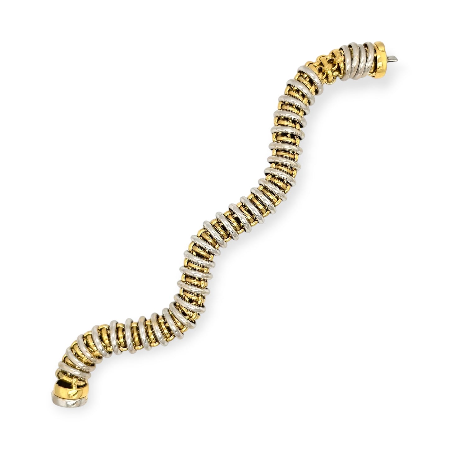 Two Tone Gold Fancy Link Bracelet