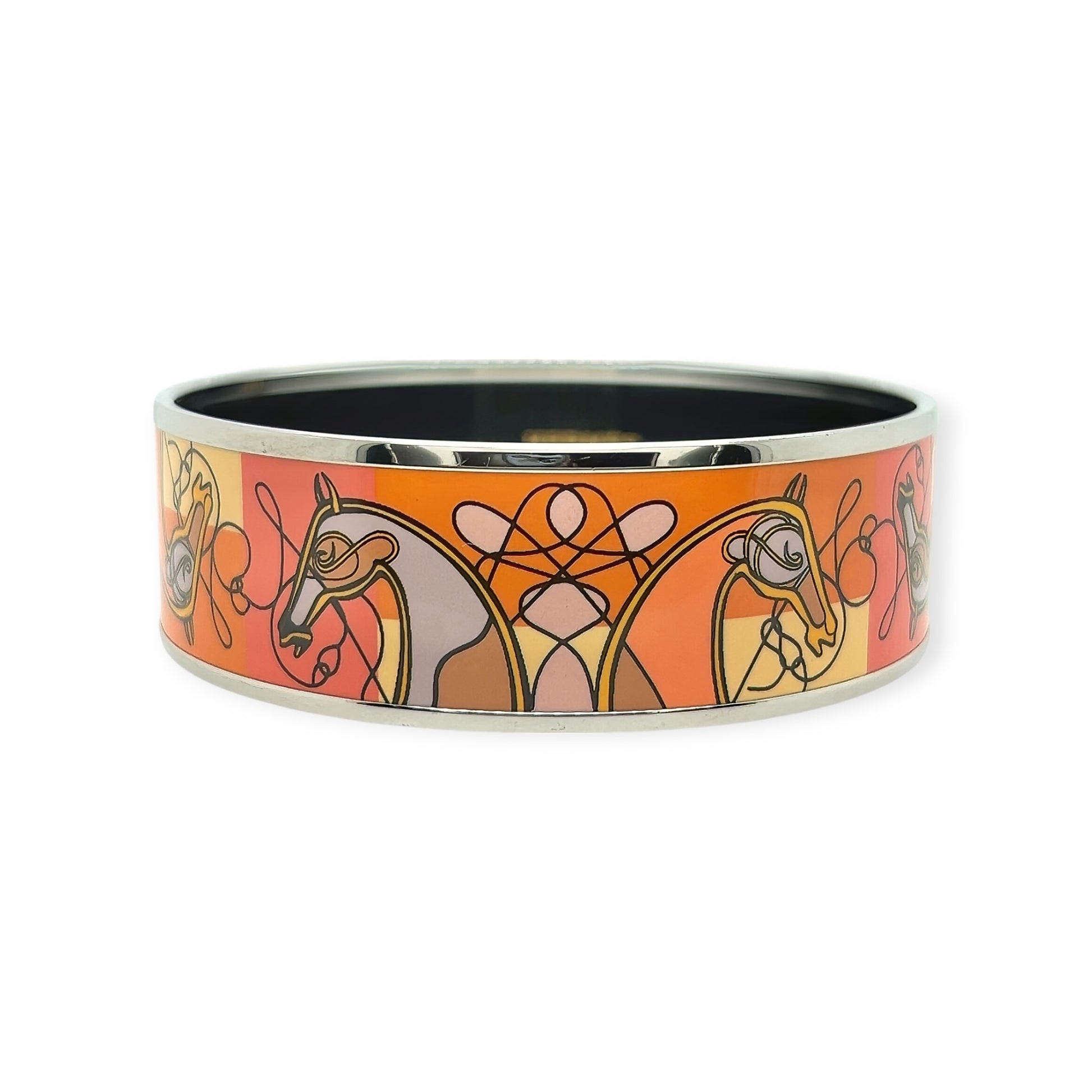 Hermes Sables et Soies Enamel Bangle Bracelet