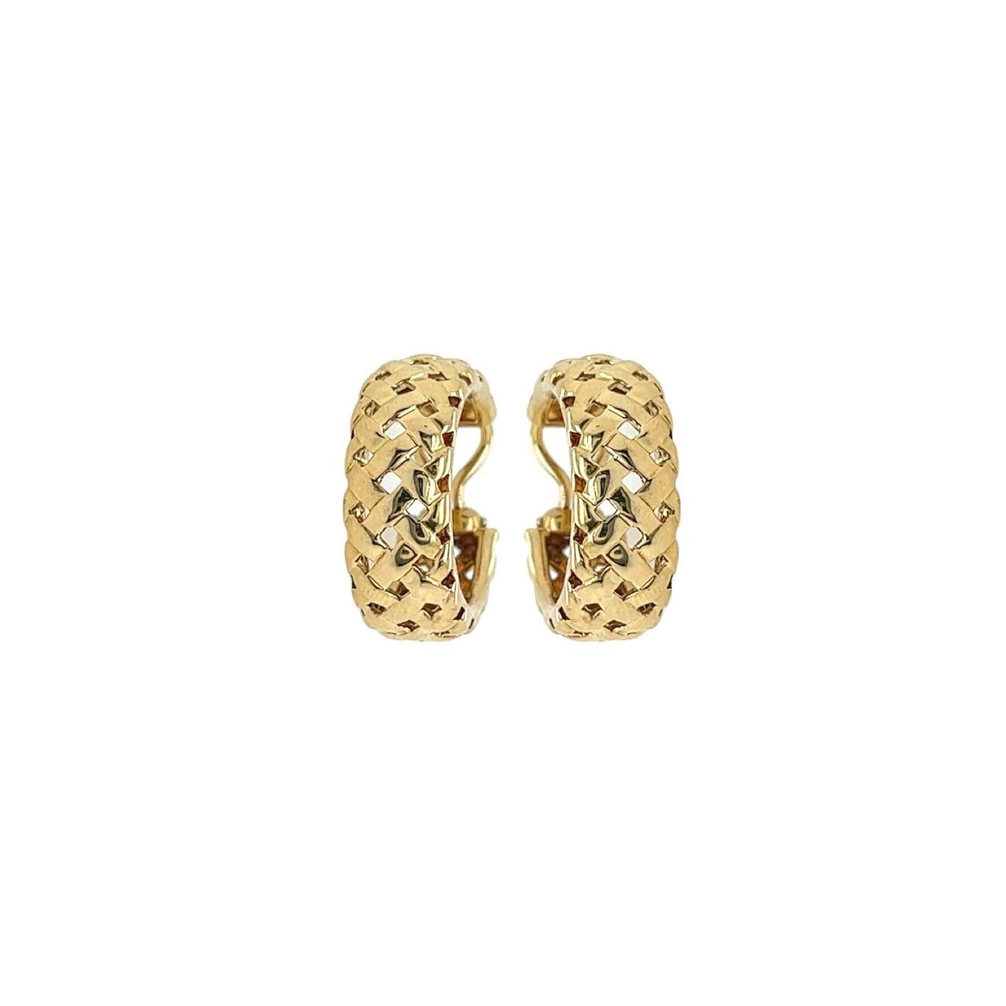 Tiffany "Vannerie" Basketweave Gold Earrings