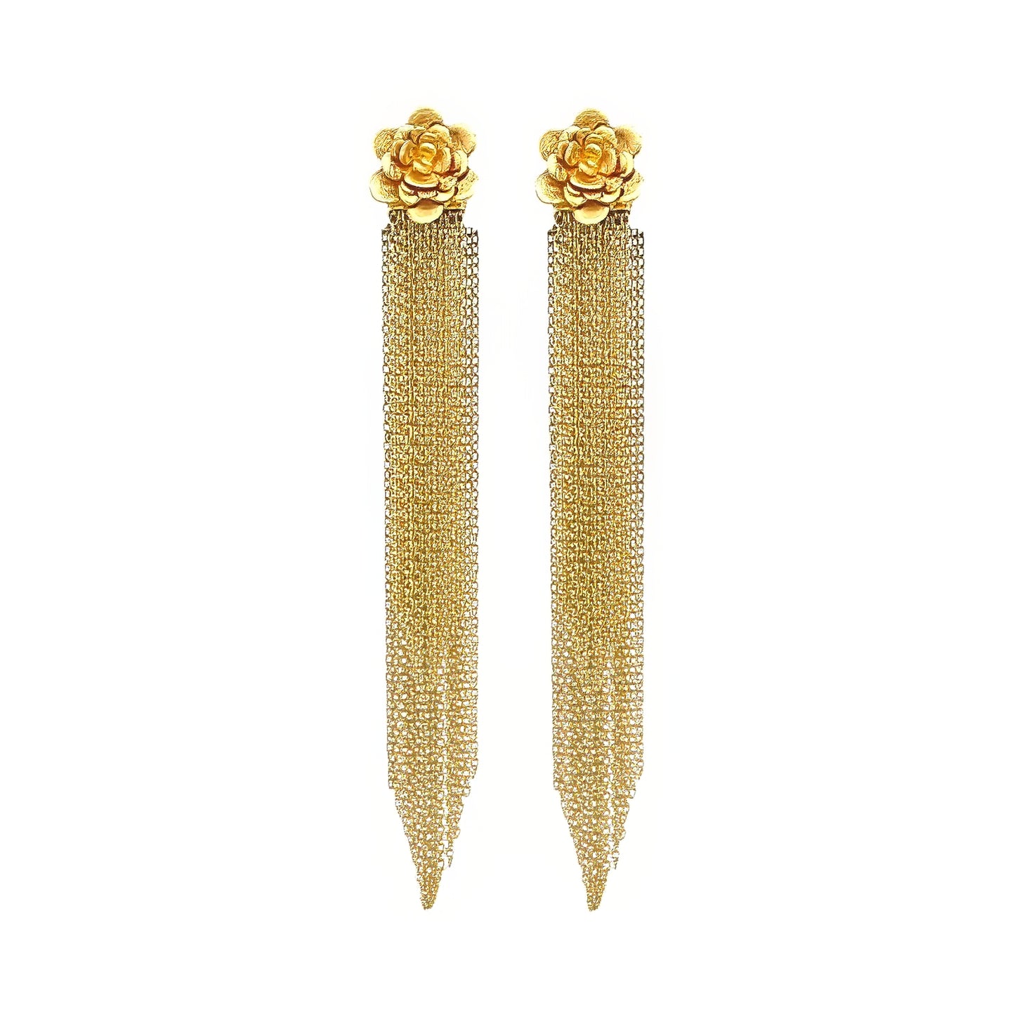 Carla Amorim Gold Tassel Earrings